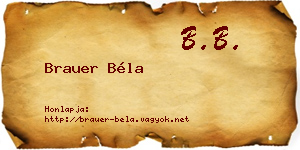 Brauer Béla névjegykártya